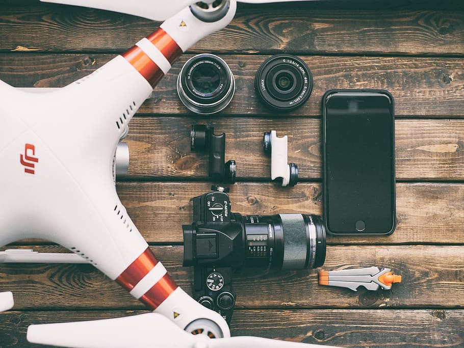 technology, drone, camera, cellphone, lens, picture, video HD wallpaper