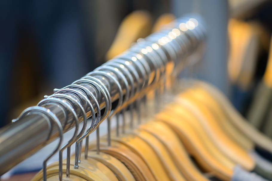 coat hangers, fashion, clothes, shop, wardrobe, store, clothing, HD wallpaper