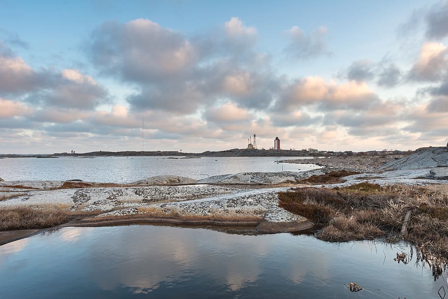 utö, åland islands, reflection, archipelago, dramatic, clouds HD wallpaper