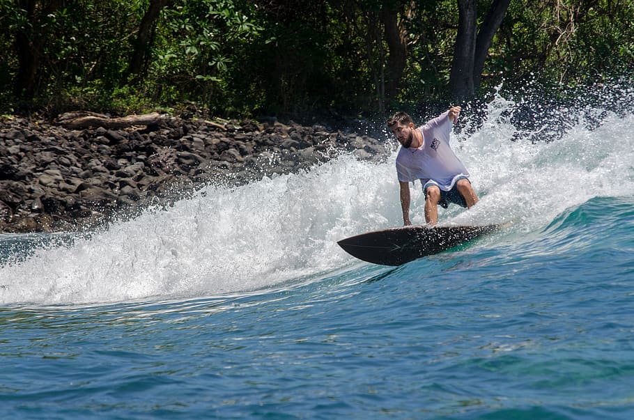 mexico, chacala, nayarit, ocean, surfing, wave, boardshort HD wallpaper