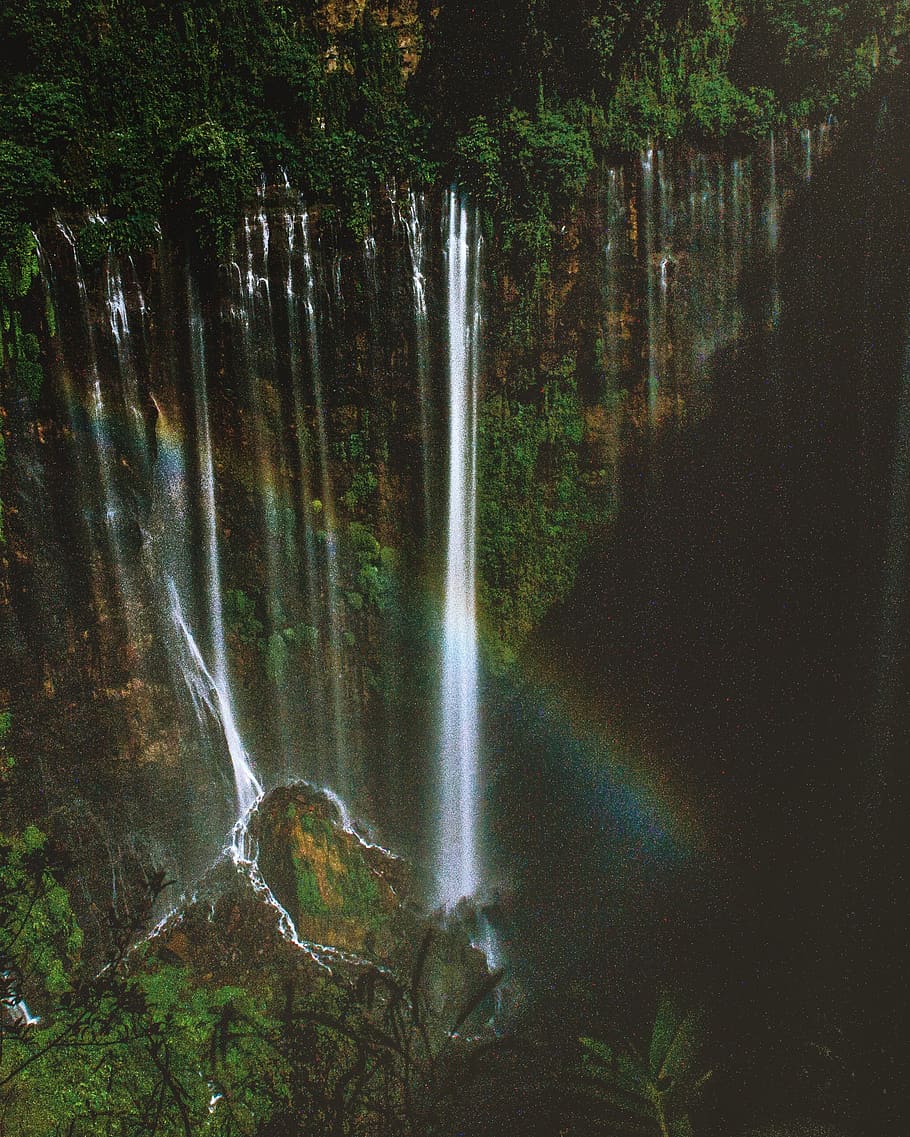 waterfalls during daytime, nature, outdoors, river, indonesia HD wallpaper