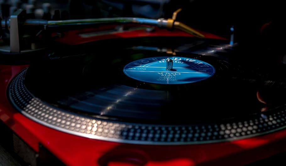 closeup photography of black and red turntable, ukraine, odessa oblast