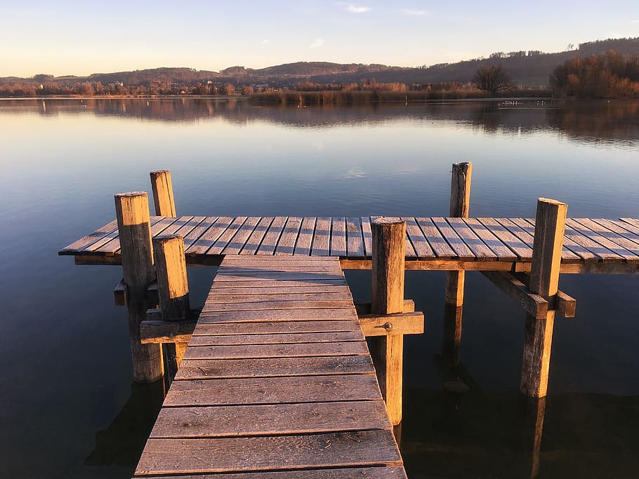 switzerland, sun, warm, pier, lake of pfäffikon, pfäffikon zh HD wallpaper