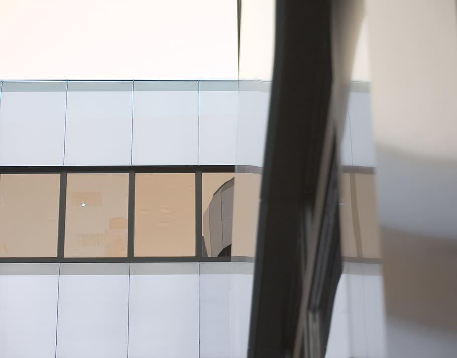 architecture, building, white, window, glass - material, indoors HD wallpaper