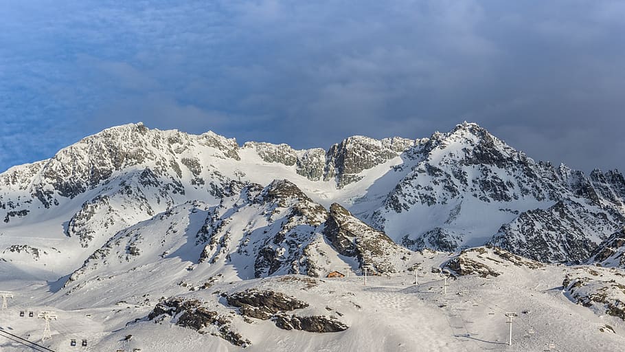 france, val thorens, mountains, snow, landscape, cold temperature, HD wallpaper