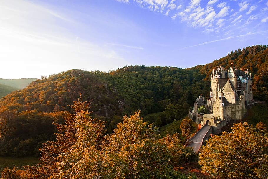 Beige Concrete Castle Under Blue Sky, ancient, architecture, building, HD wallpaper