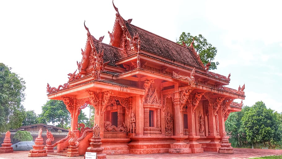 thailand, ko samui, built structure, architecture, sky, religion HD wallpaper