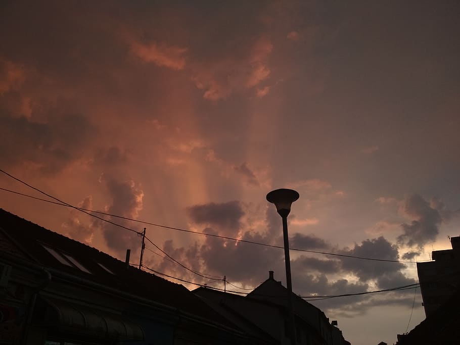 no editing, sky, wallpaper, cloud, cloudscape, city, night HD wallpaper
