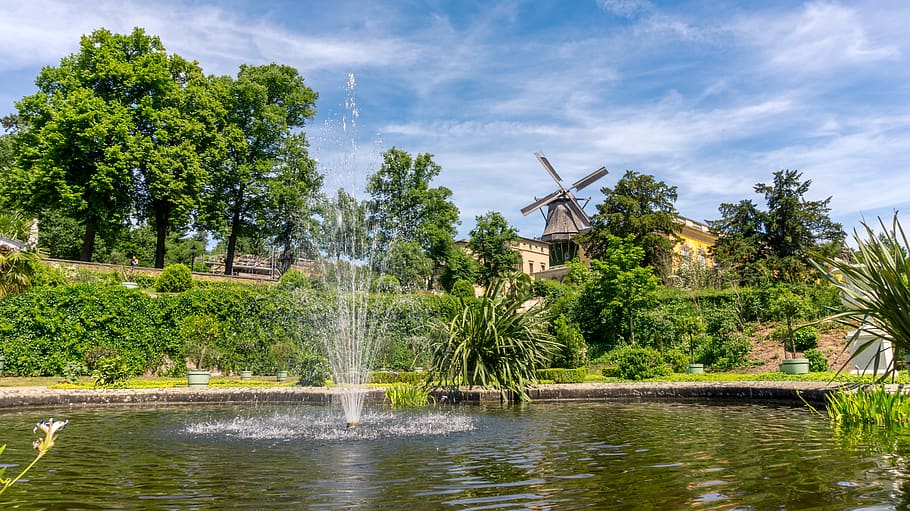 architecture, house, building, windmill, schlossgarten, potsdam HD wallpaper