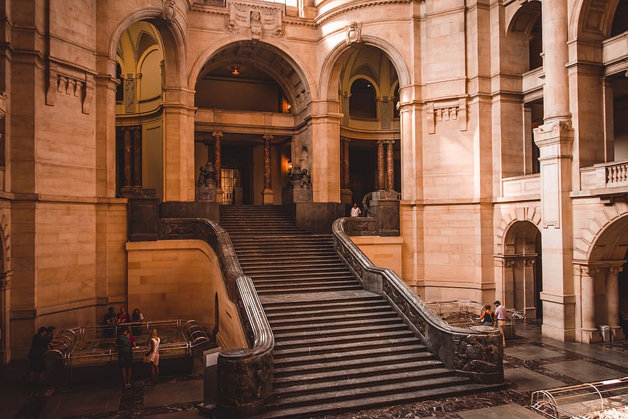 Empty Stair Through Building, ancient, arches, architecture, buildings HD wallpaper