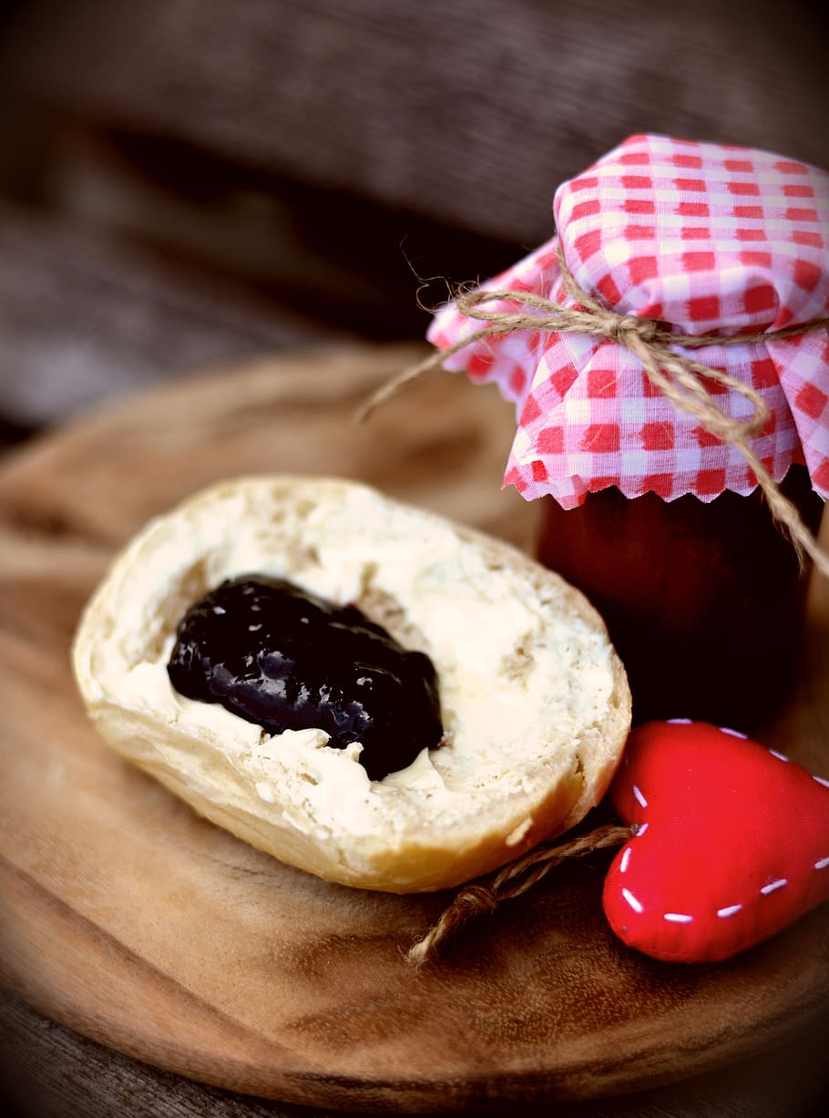 jam, roll, breakfast, eat, food, nutrition, delicious, crispy HD wallpaper