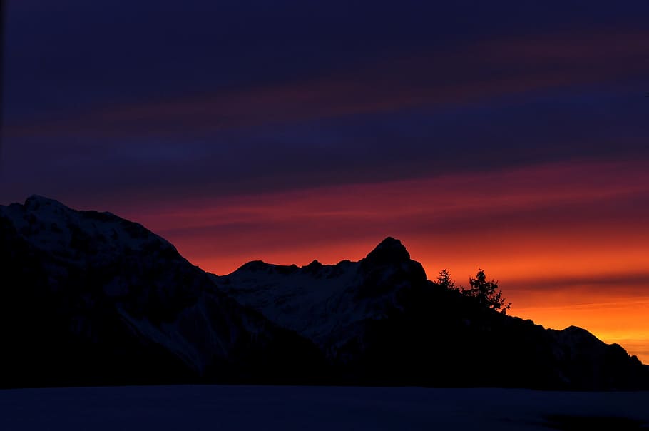nature, landscape, mountain, mountainous, night, dark, ice HD wallpaper