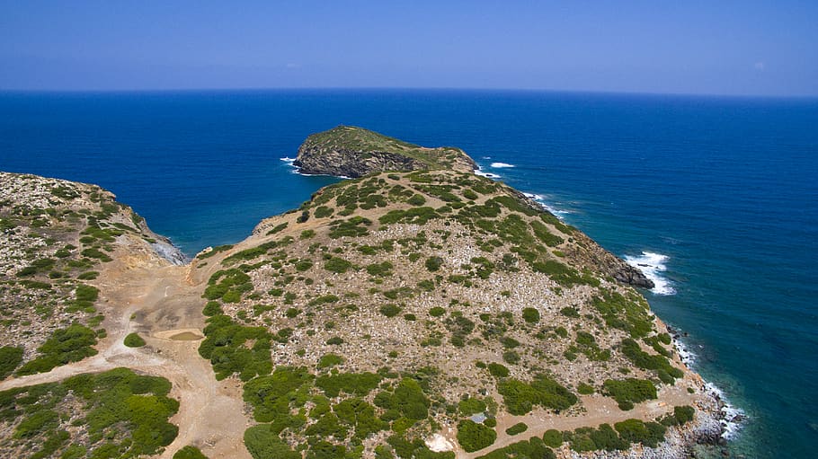 greece, crete region, sea, sky, blue, cliffs, water, scenics - nature HD wallpaper