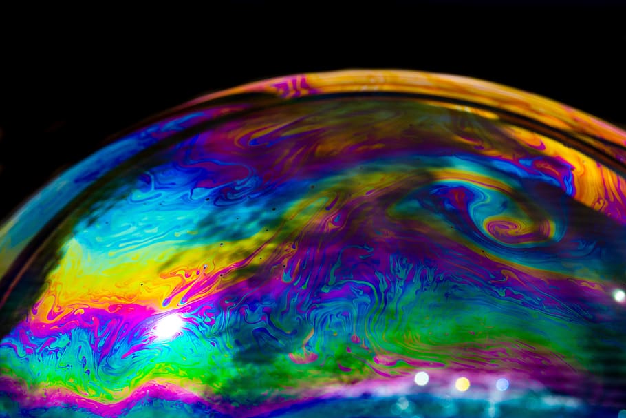 soap bubble, color, colorful, iridescent, multi colored, close-up, HD wallpaper
