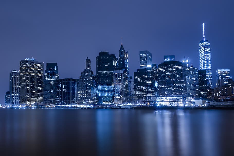 cityscape at night, urban, building, town, high rise, metropolis HD wallpaper