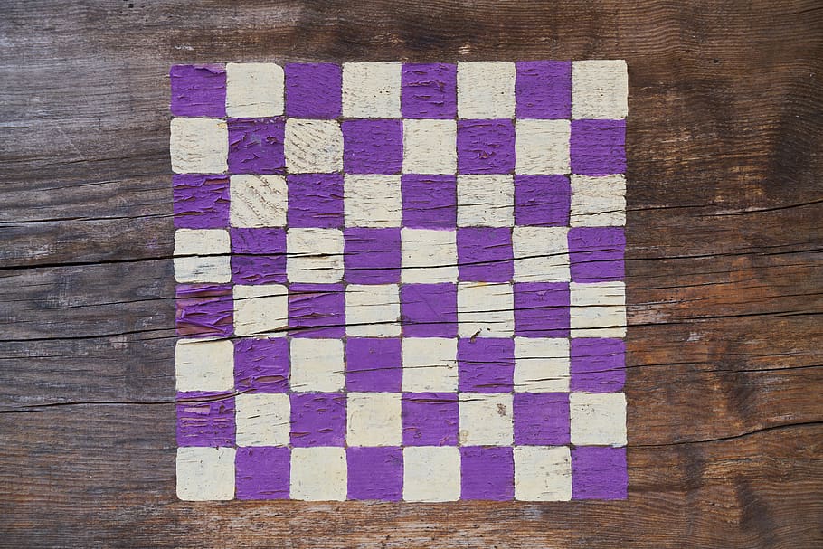 chess, square, purple, white, game, texture, squares, abstract HD wallpaper