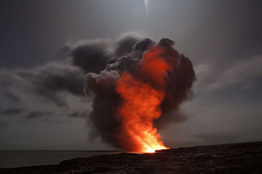Cloudy Sky, action, active, ash, ash cloud, blaze, burning, calamity HD wallpaper