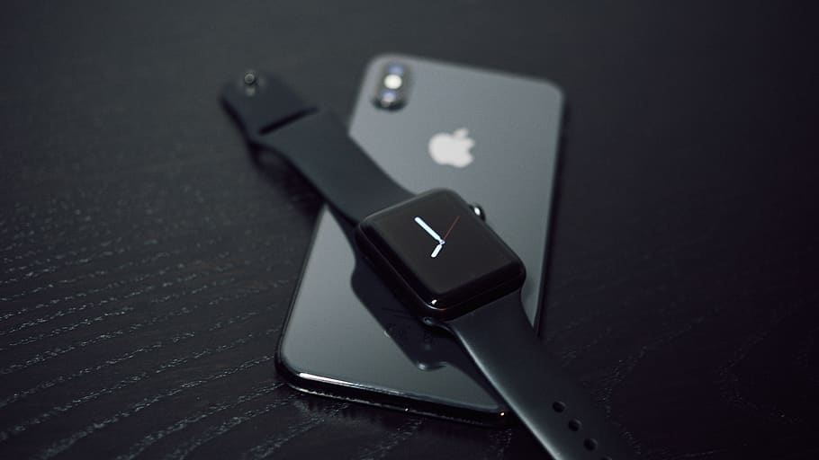 space gray, noir, minimalism, dark, detail, product, smartwatch HD wallpaper
