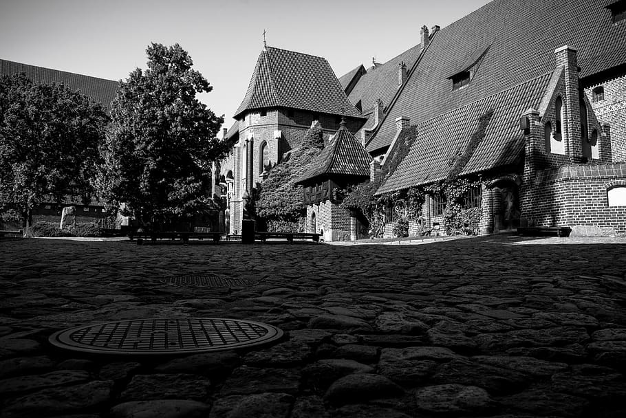 black, whithe, black and white, house, building exterior, architecture HD wallpaper