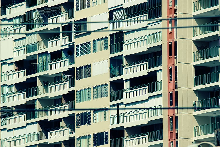 building, architecture, windows, balconies, apartment, city HD wallpaper