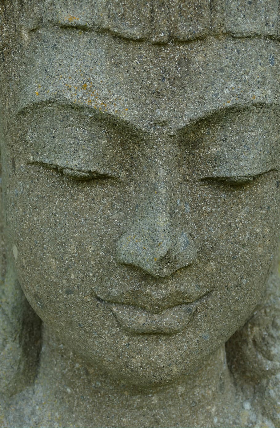 image, sculpture, head, art, stone, oriental, asia, sculpture garden de zanderij HD wallpaper