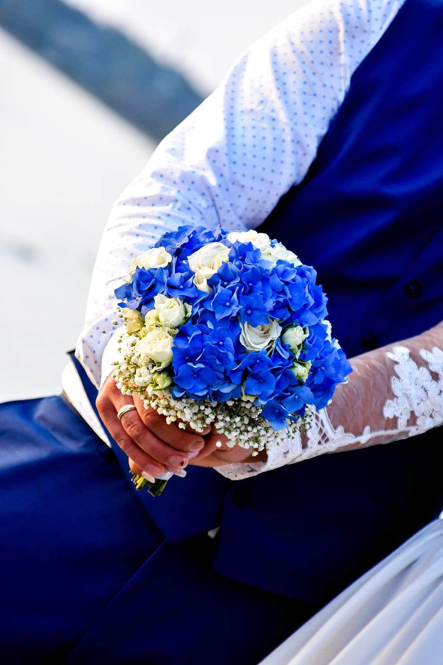 wedding, blue, white, romantic, romance, love, marriage, colorful HD wallpaper