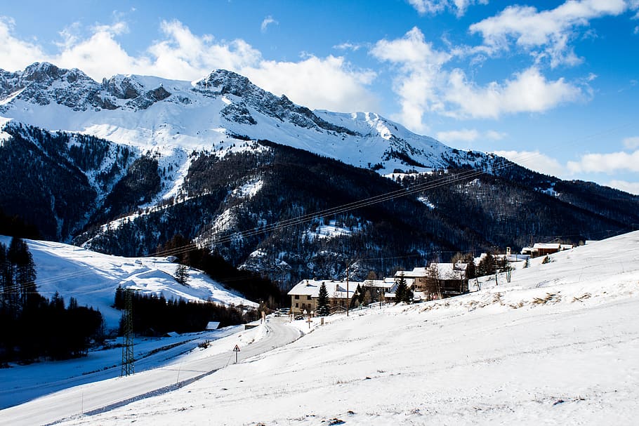 france, mountain, snow, cold temperature, winter, sky, beauty in nature HD wallpaper