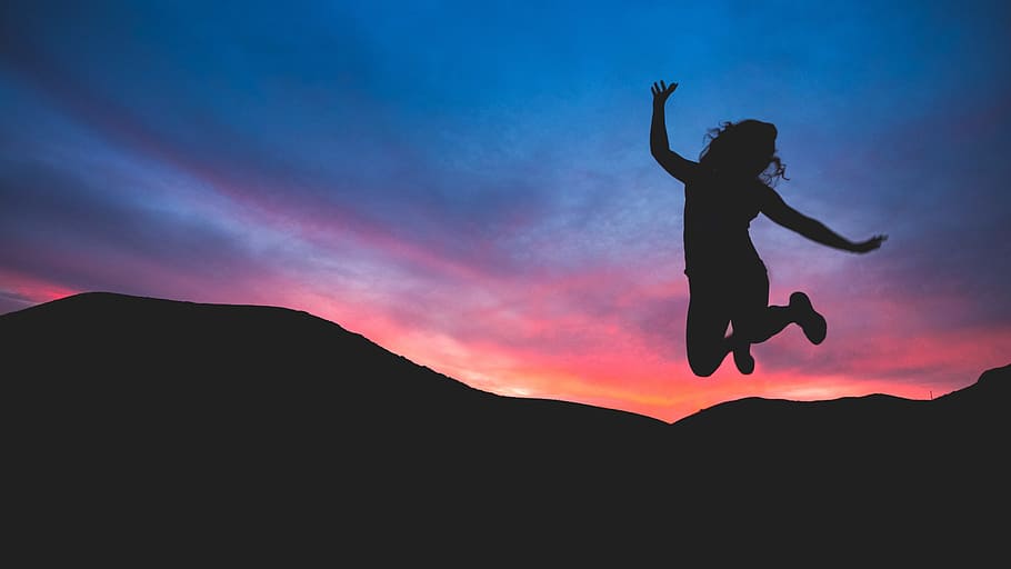 jump, joy, happy, shadow, thrill, adventure, delighted, cheery HD wallpaper