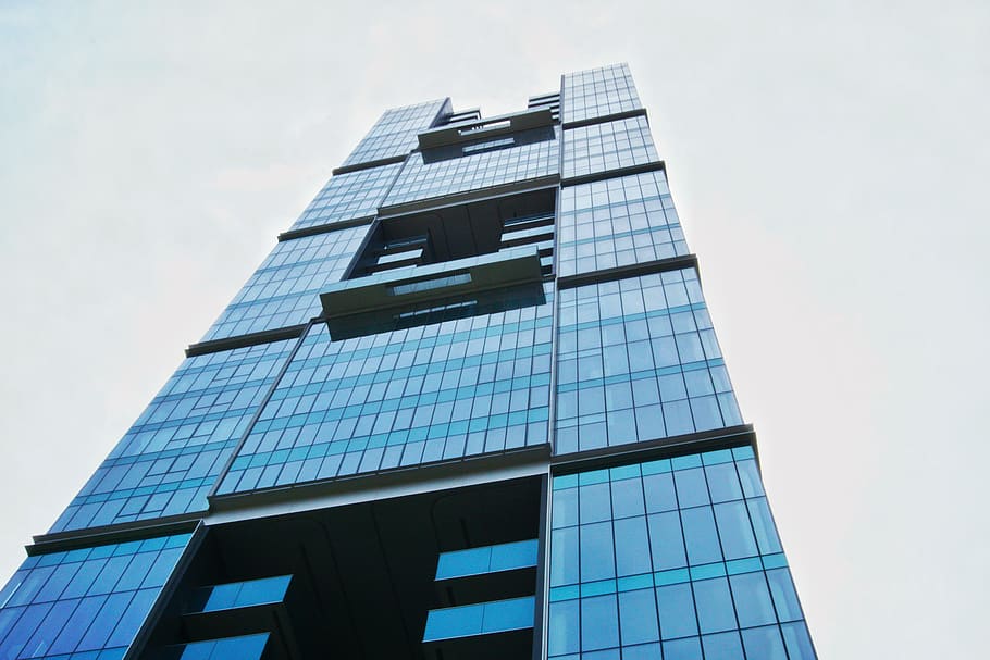 building, blue, office, tower, condo, glass, highrise, building exterior HD wallpaper