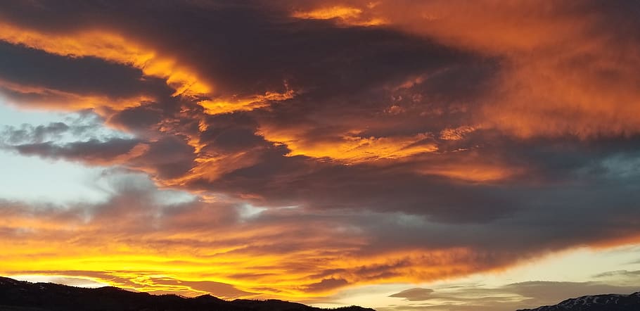 sunset, sky, clouds, evening dusk, landscape, scenic, twilight HD wallpaper