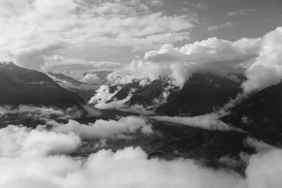 switzerland, interlaken, harderkulm, cloudscape, sky, hiking