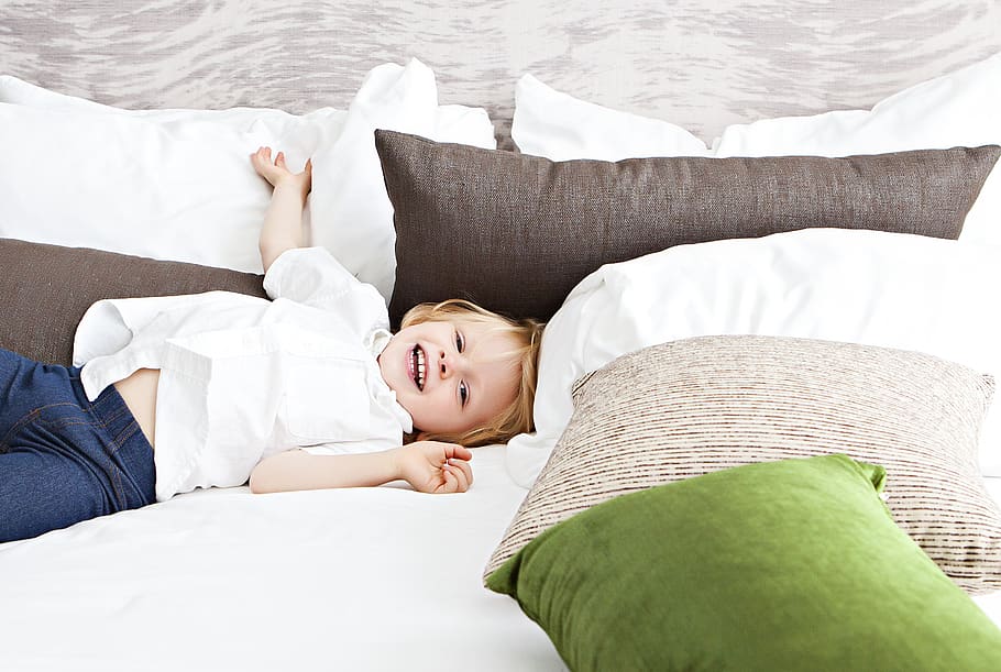 boy lying on bed, lying down, lifestyles, relaxation, furniture HD wallpaper