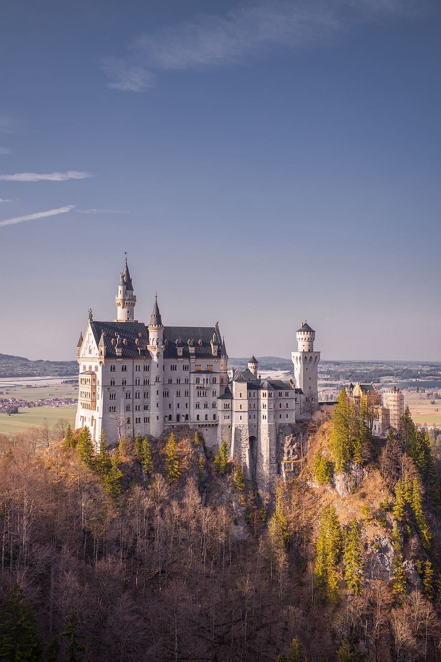 Neuschwanstein Castle under blue sky, architecture, building exterior HD wallpaper