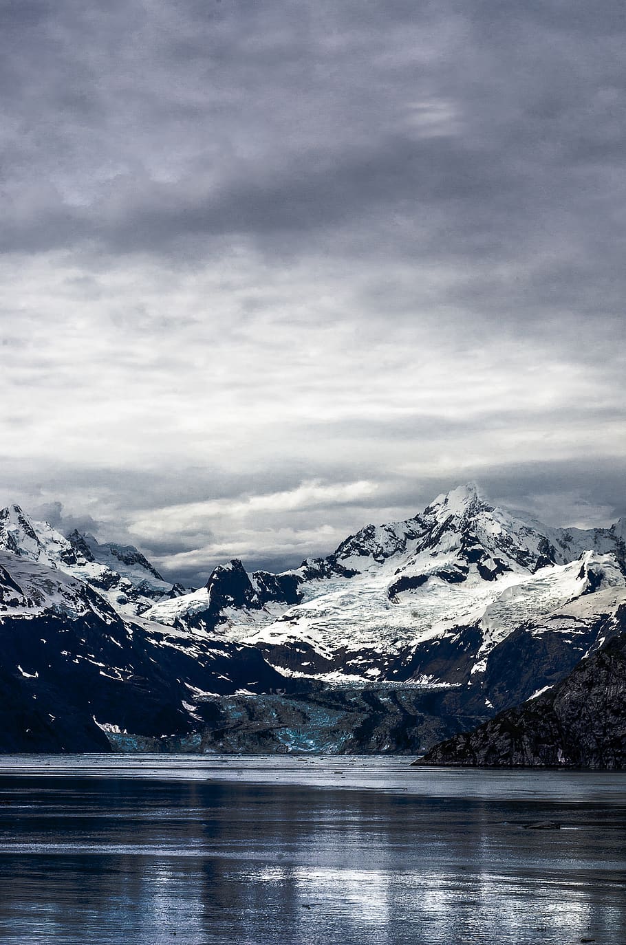 snow, mountain, white, black, winter, landscape, sky, peak HD wallpaper