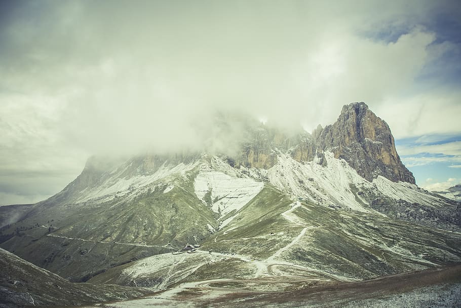 snow covered mountain, scenics - nature, cloud - sky, beauty in nature HD wallpaper