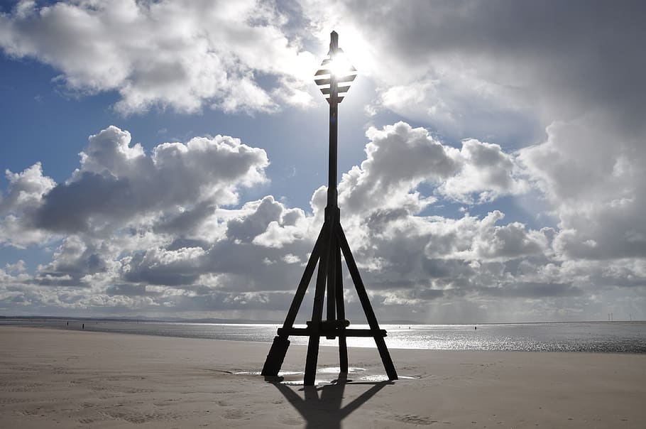 crosby, beach, clouds, sky, liverpool, merseyside, coastline HD wallpaper