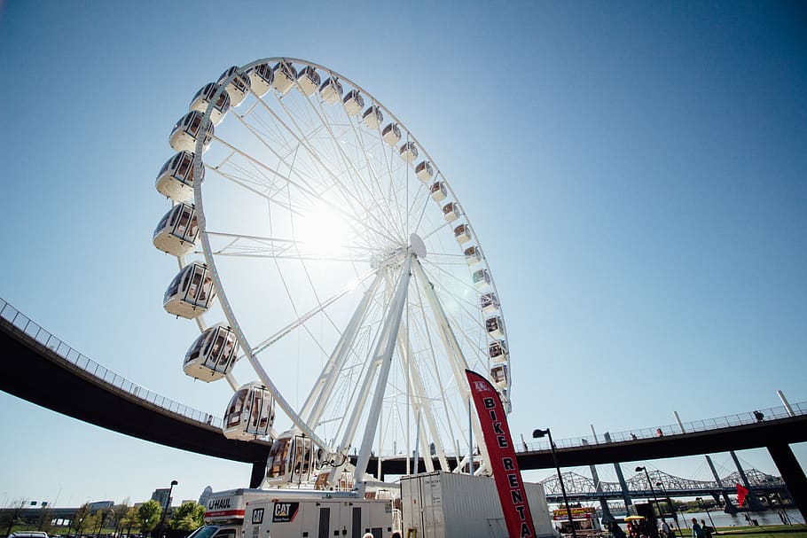 ferris wheel during daytime, amusement park, leisure activities HD wallpaper