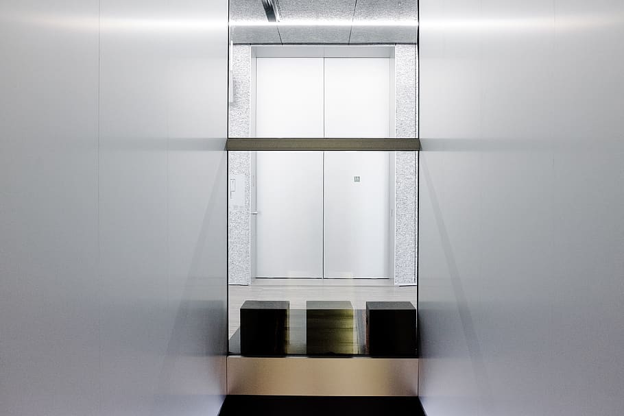 empty room, building, elevator, oven, electrical device, microwave HD wallpaper