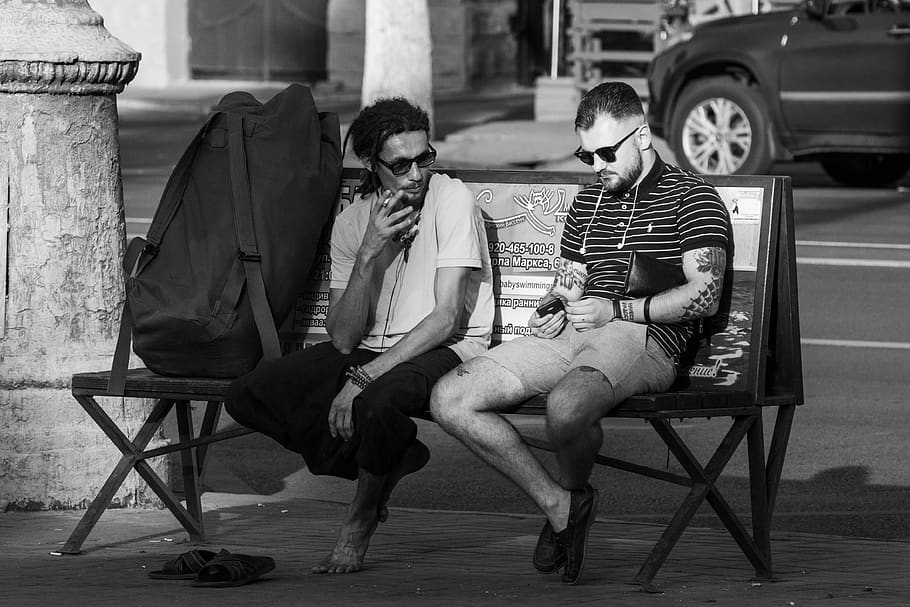rasta, man, street, two people, sitting, men, young men, full length HD wallpaper