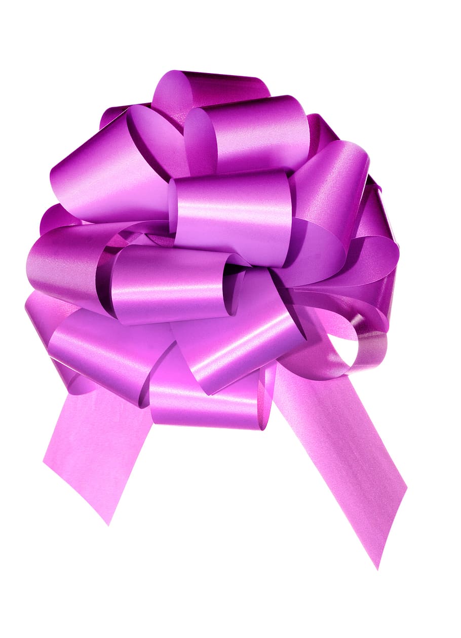 bow, ribbon, violet, gift, holiday, white, shine, satin, background HD wallpaper