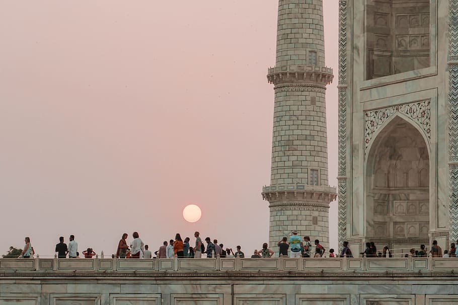 People on Concrete Building during Sunset, ancient, architecture HD wallpaper
