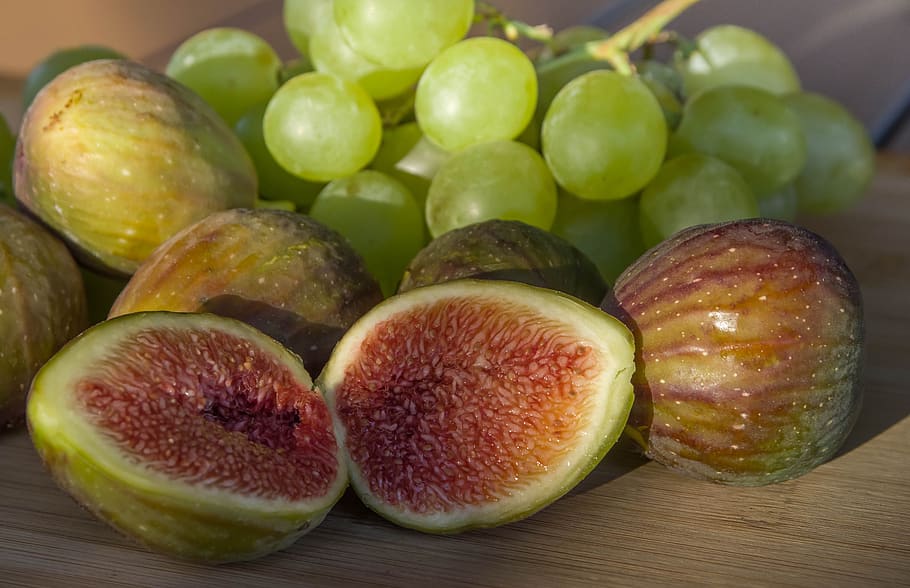 figs, grapes, fruit, fall, vine, healthy eating, food, food and drink HD wallpaper