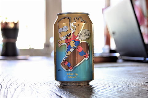 sweden, simpsons, beverage, bart simpson, can, inside, soda HD wallpaper