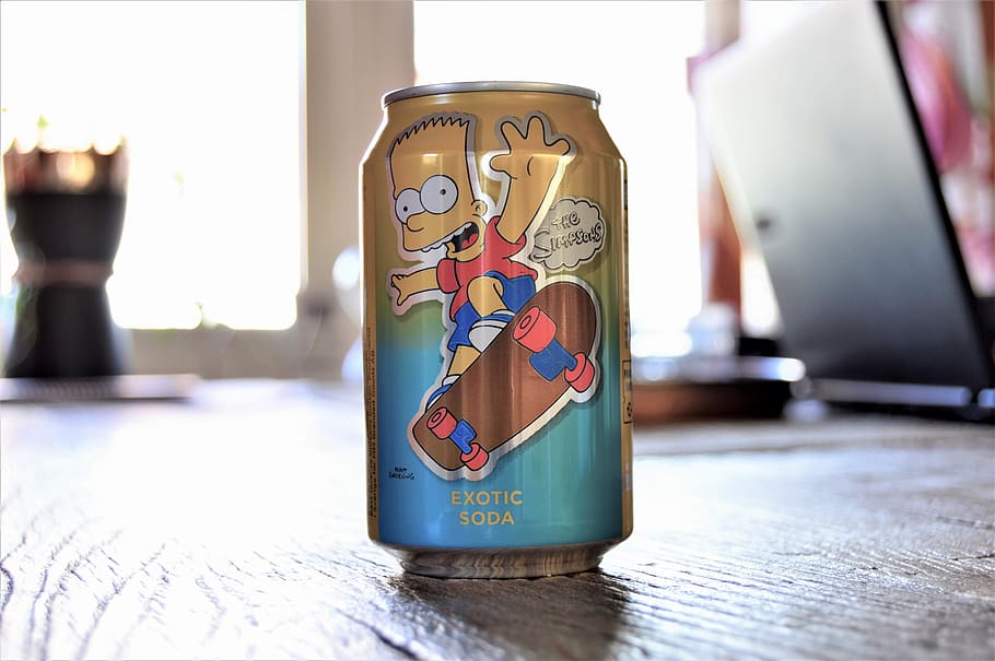 sweden, simpsons, beverage, bart simpson, can, inside, soda HD wallpaper