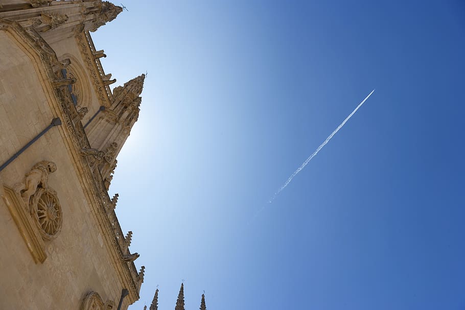 spain, burgos, catedral de burgos, sky, cathedral, low angle view, HD wallpaper