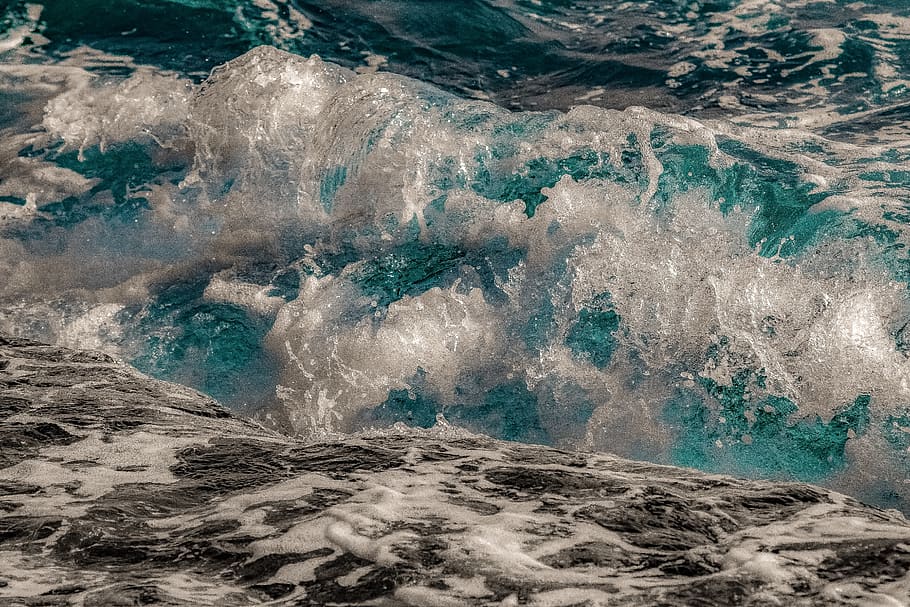 surf, wave, sea, water, spray, foam, splash, ocean, nature HD wallpaper