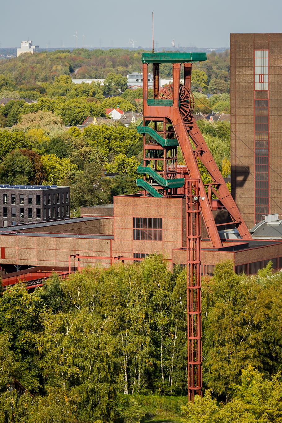 zeche zollverein, industry, coal, tree, plant, architecture, HD wallpaper