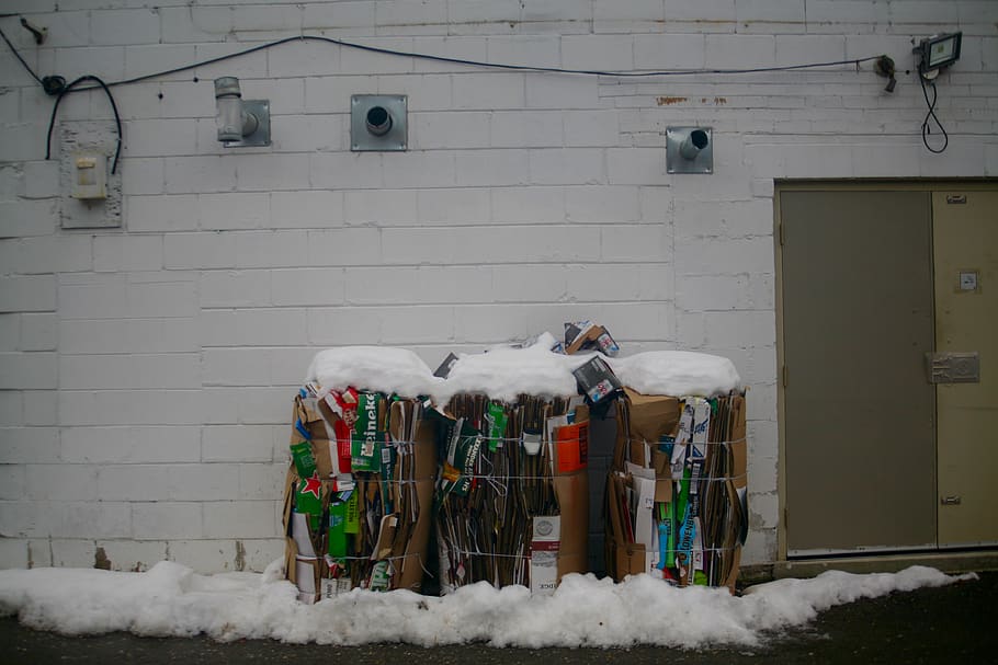 garabge, package, toronto, winter, snow, city, wall, box, architecture HD wallpaper