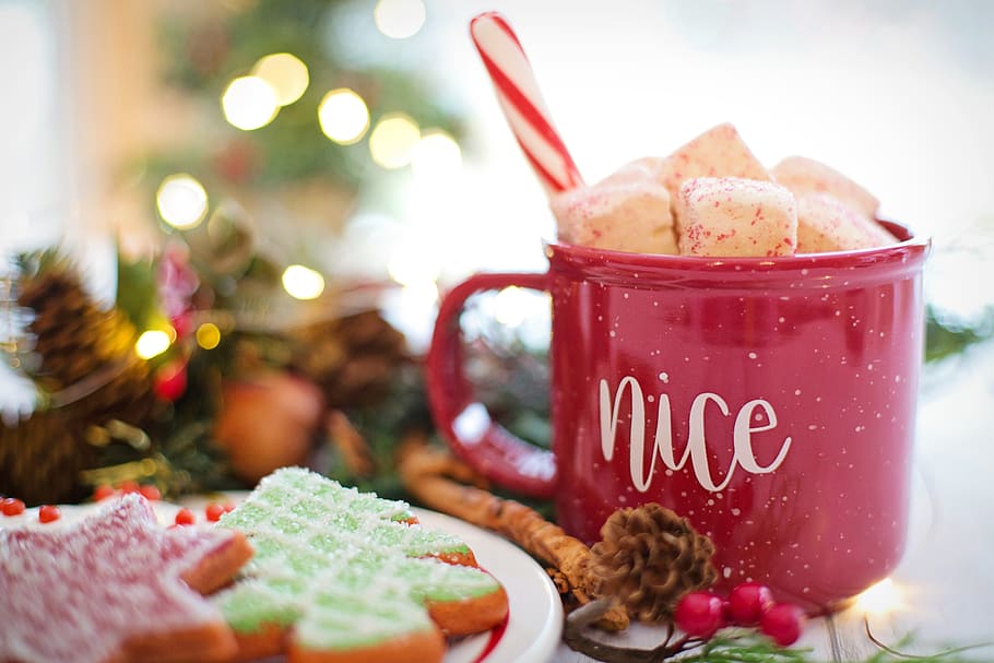 christmas, hot chocolate, cocoa, nice, drink, mug, cozy, holiday, HD wallpaper