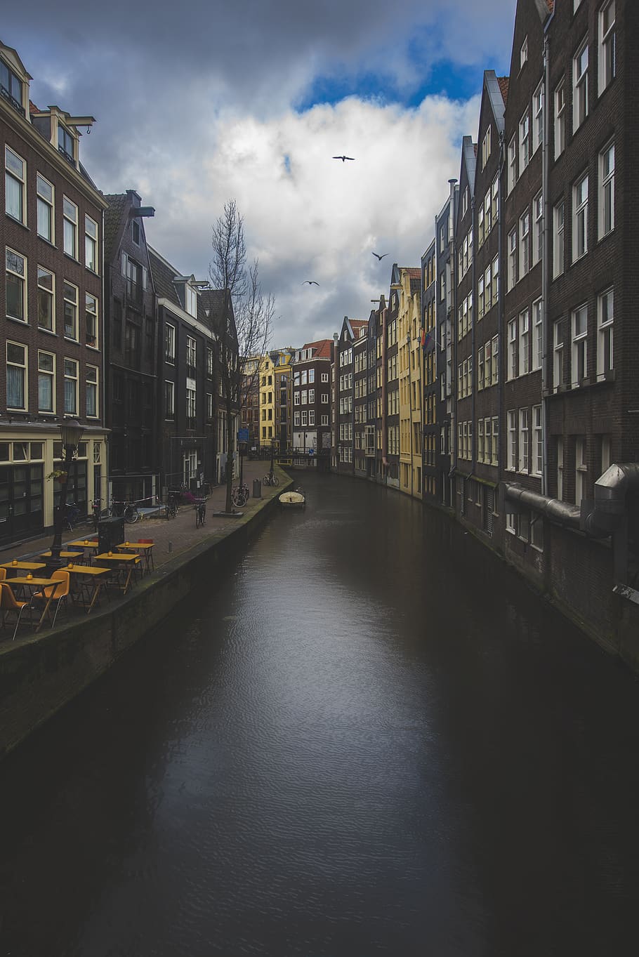 brown houses beside a river, water, canal, netherlands, amsterdam HD wallpaper